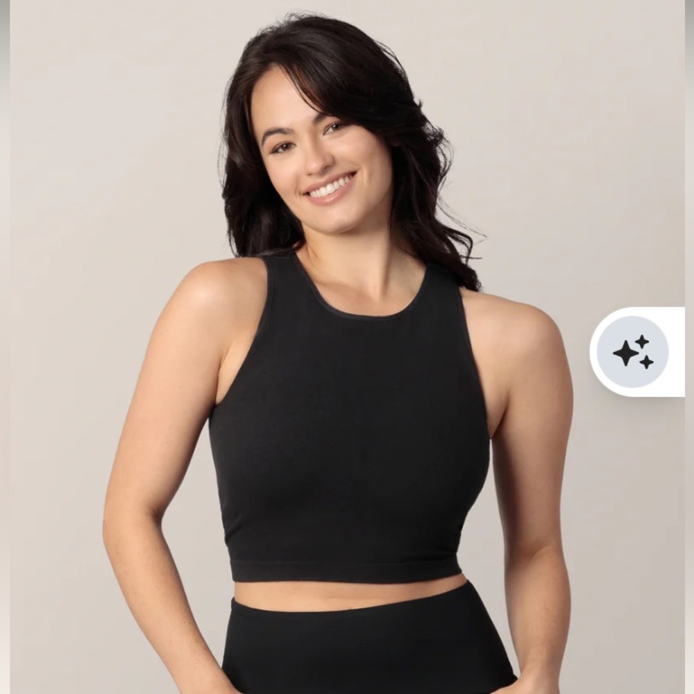 Kindred Bravely Sublime® Bamboo Maternity & Nursing Longline Bra Top Black XL